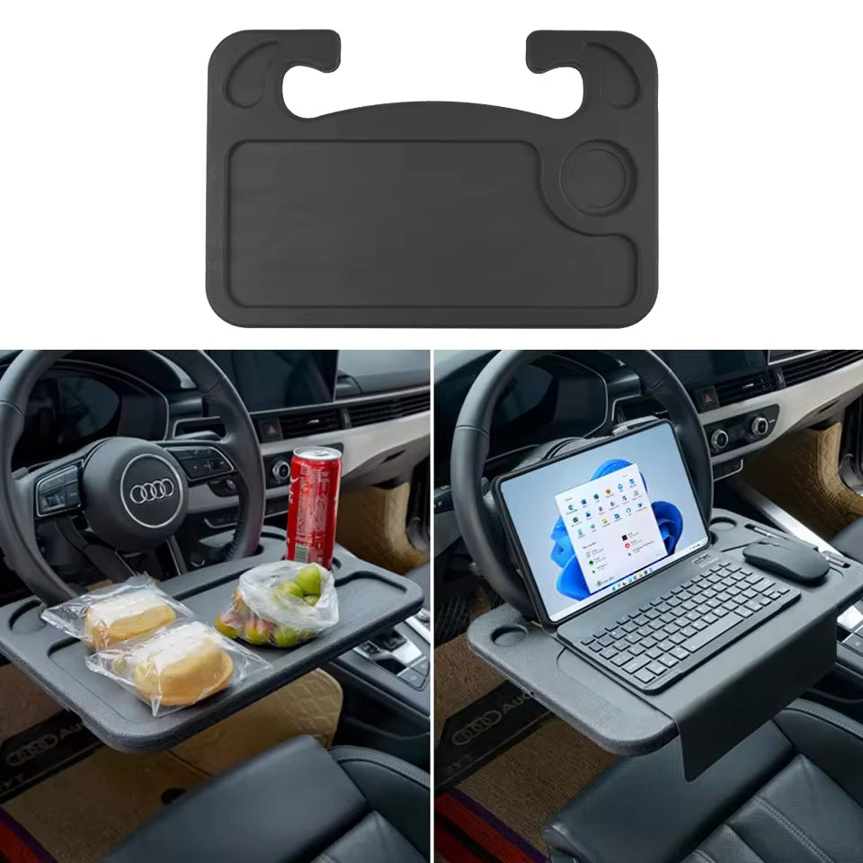 Portable Car Laptop Computer Desk Mount Stand Eat Work Car Steering Wheel Dining Table Bracketdrink Food Coffee Tray Board
