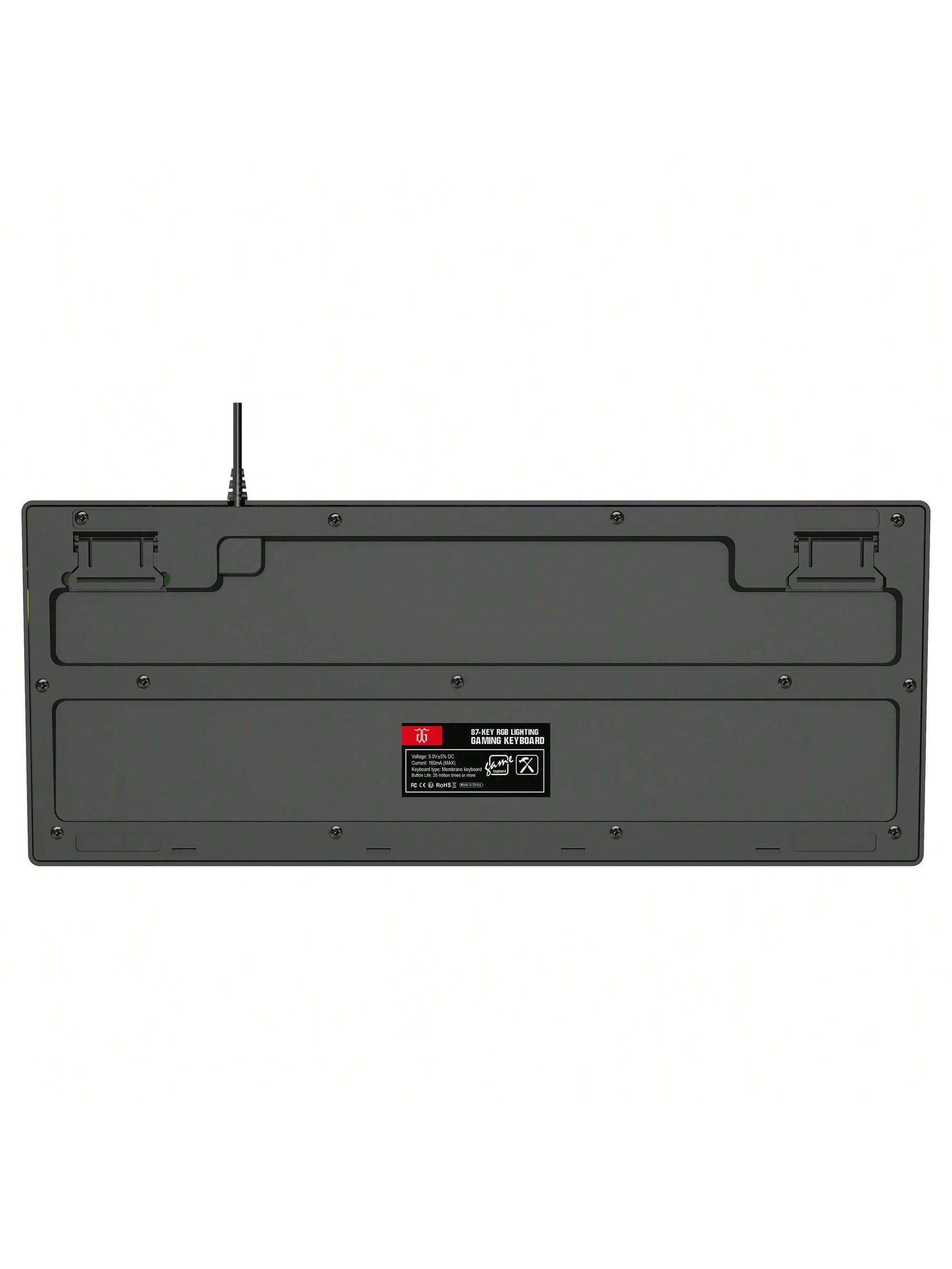 Snpurdiri Snpurdiri Rgb Illuminated, Compact Gaming Keyboard, Usb Cable 87-Key Gaming Keyboard, Led Rainbow Backlit Keyboard, Membrane Keyboard, Suitable for Laptop, Pc Gaming, and Work Keyboard