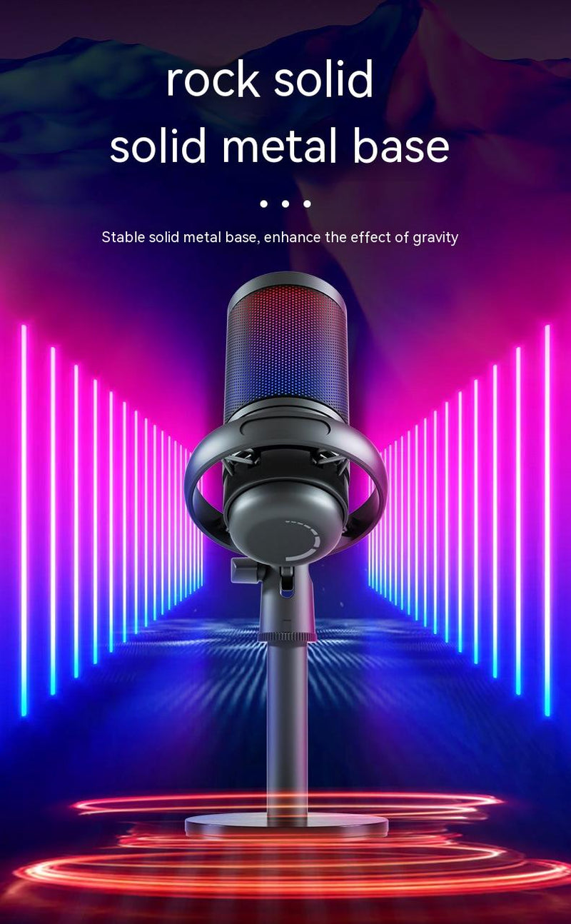 Condenser Microphone RGB Colorful Live Broadcast Wired Microphone